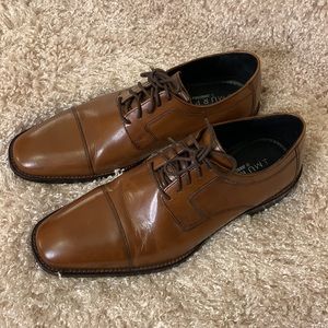J. Murphy by Johnston Murphy Novick Men's 9M Cognac Cap Toe Dress Shoes